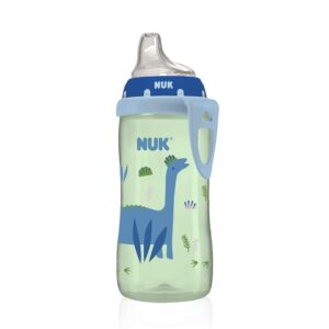 NUK Silicone Spout Active Cup, Flamingo or Dinosaur Assorted Colors, 10-Ounce
