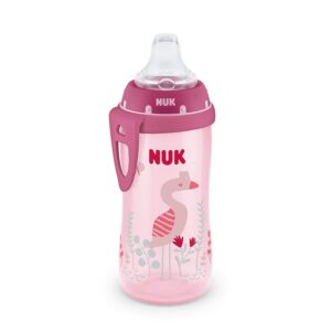 NUK Silicone Spout Active Cup, Flamingo or Dinosaur Assorted Colors, 10-Ounce
