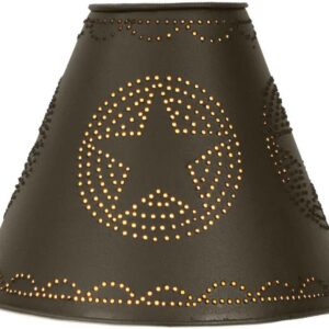 4″ x 10″ x 8″ Punched Tin Star Lamp Shade in Rustic Brown