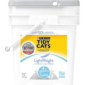 Purina Tidy Cats Light Weight, Low Dust, Clumping, LightWeight Glade Clear Springs Multi Cat Litter – 17 lb. Pail