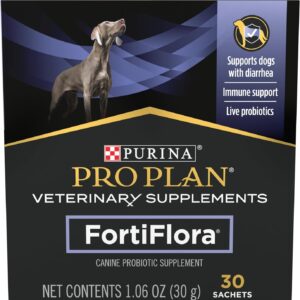 Purina Pro Plan Veterinary Supplements FortiFlora Dog Probiotic Supplement, Canine Nutritional Supplement – (72) 30 ct. Boxes