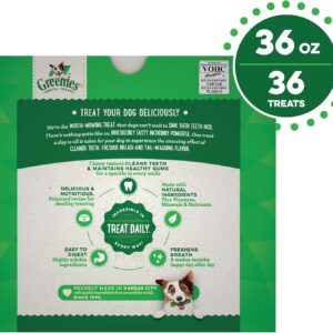 Greenies Original Regular Natural Dog Dental Care Chews Oral Health Dog Treats, 36 count (Pack of 1)