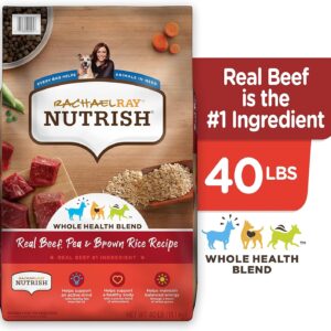 Rachael Ray Nutrish Premium Natural Dry Dog Food, Real Beef, Pea, & Brown Rice Recipe, 40 Pound Bag (Packaging May Vary)